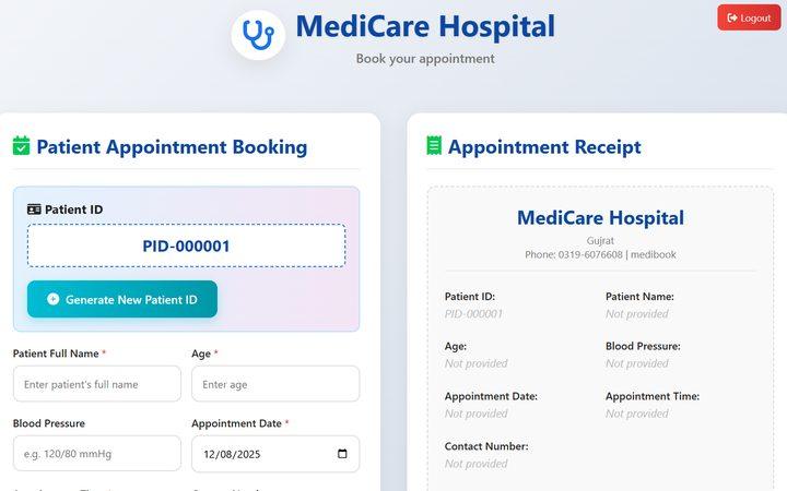 Medical Booking by HamZaif Technologies