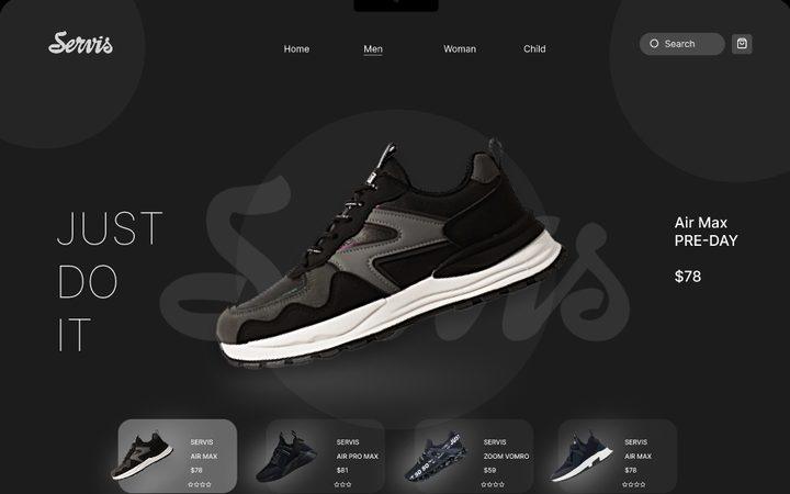 Shoes Landing page by HamZaif Technologies